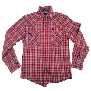 Cody James Ladies Western Style Plaid Shirt Sz Med